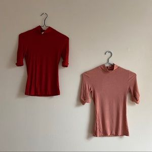 2 for 1! American Apparel Ribbed Mock Neck Shirts